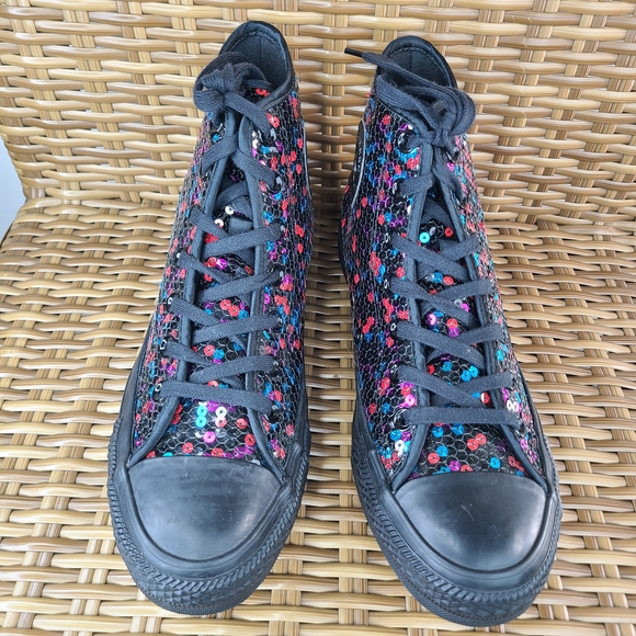 Converse All Star Chuck Taylor Multicolor Sequin High-Top Sneakers Shoes Size 8 - Picture 11 of 16